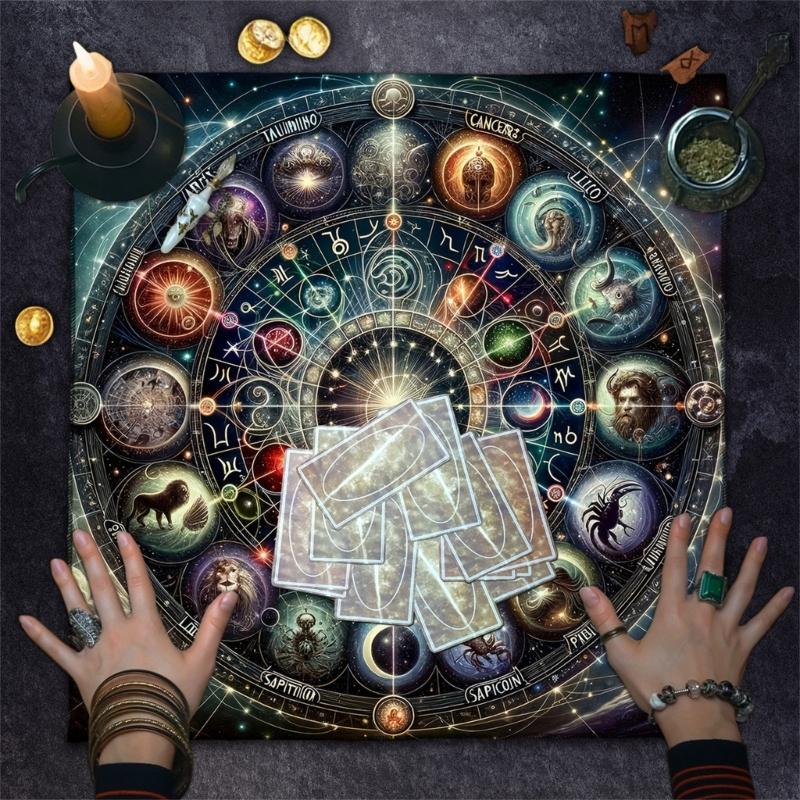 Portables Washable Reading Cloth Mystical Velvets Ritual Cloth Durability Mats for Divination Ceremonies