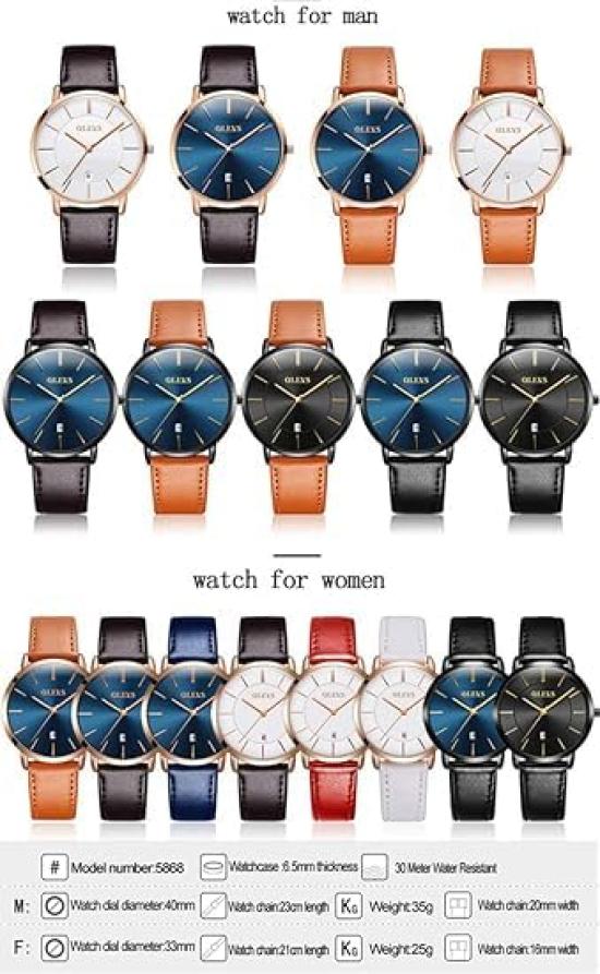 OLEVS Pair Watches, Popular Couple Watches for Men and Women, Pair Watch Set, Surprise Gift, Wedding Anniversary Gift, Couple's Anniversary Gift,