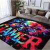 Flannel Floor Mat Player Carpet and Halloween Controller Game Room Pattern Floor Mat Gaming Player Atmosphere and Non Slip Mats