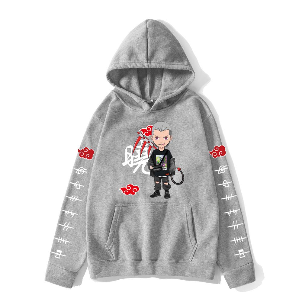 Autumn Winter Naruto Akatsuki Character Printed Hoodies Fashionable Casual Warm Sports Long Sleeved Men's and Women's Unisex Hooded Sweatshirts