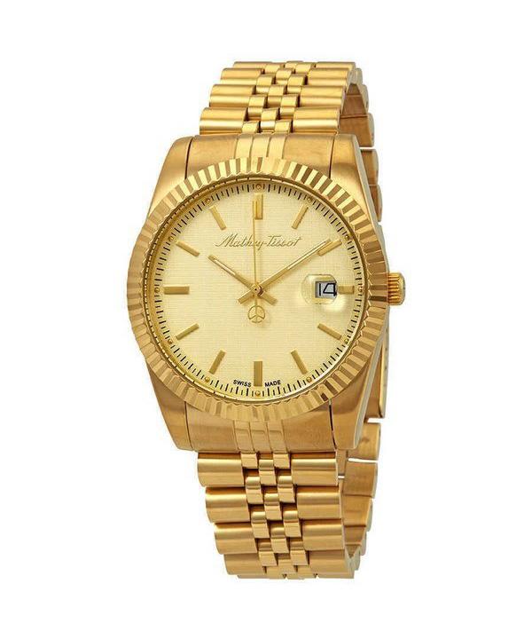 

Mathey-Tissot Mathy III золотистый тон из нержавеющей стали с золотым циферблатом кварцевые мужские часы H810PDI золотой