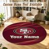 Round Rug Custom NameSan Francisco 49ers Pattern Non Slip Carpet Home Floor Decor