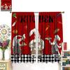 Chef Cooking Curtains For Kitchen,R Cartoon Rustic Vegetable Fruit Lattice Pastry Fat Chef Carrot Corn Gourmet Cookware Window