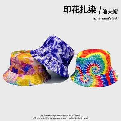 Bedruckter Tie-Dye Fischerhut Outdoor Sonnenschutz Fischerhut Graffiti Herren und Damen Beidseitiger Basin Hat