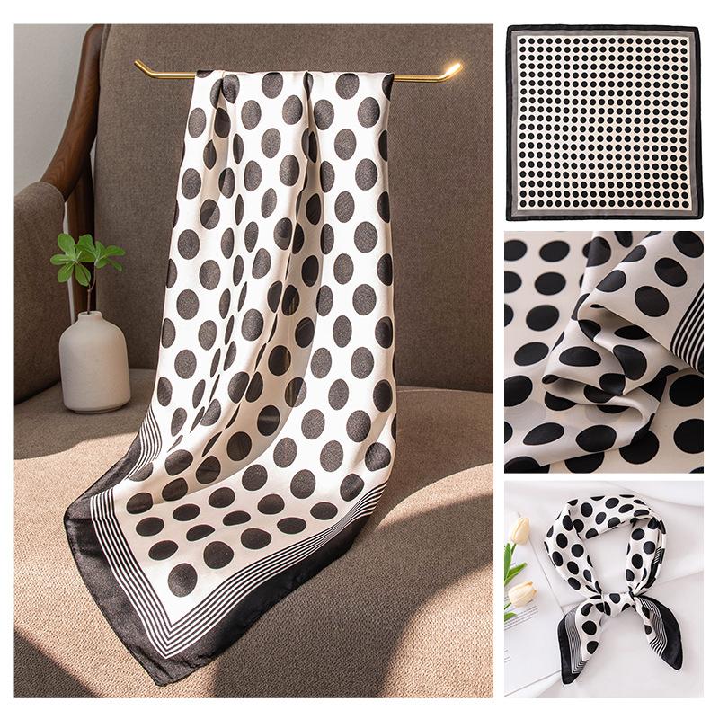 70cm Small Square Scarf Silk High-end Feeling Retro Chinese Style Printed Women's New Stylish Mother Thin