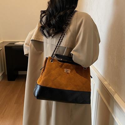 Retro Suede Bags For Women 2026 New Large Capacity Single Shoulder Handbag for Outdoor Work Tote Bag