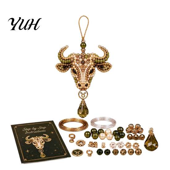 Spiritual Jewelry Making Supplies 12 Zodiac Blessing Beaded Ornament DIY Kit, Beginner Friendly Sign Mother Daughter Craft Projects Beading