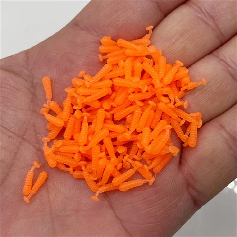100PCS 1cm Fishing Jig Lure T Tail Artificial Lures Fishing Accessories Minnow Lures  Winter Fishing