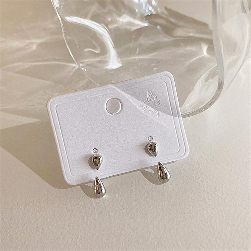1Pair Minimalist Tiny Water Drop Earrings For Women  Temperament Compact Glossy Ear Studs Jewelry Accessories Gifts