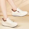 Women's Sneakers Height Increase White Leather Platform Casual Simple Thick Sole Elevator Shake Shoes for Students