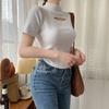 Solide Cut Out Gestrickte Bluse Tops Frühling Sommer Mode Frauen Shirt Kurzarm Dünne Beiläufige Büro Blusen Kleidung Blusas 25248