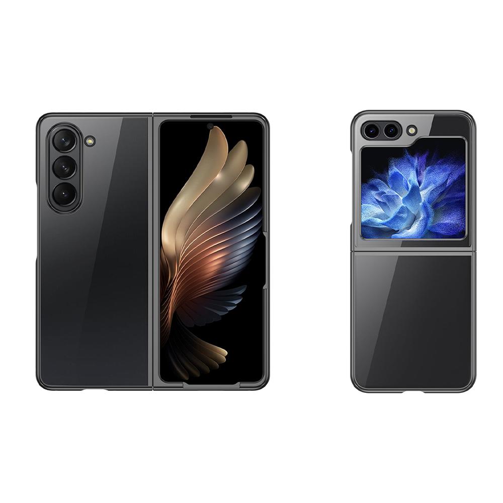 

Роскошный прозрачный чехол для телефона с шарнирным покрытием для Samsung Galaxy Z Flip 3 4 5 Fold 3 4 5, защита от падений, жесткая задняя крышка из ПК For Samsung Z Flip 3 чёрный