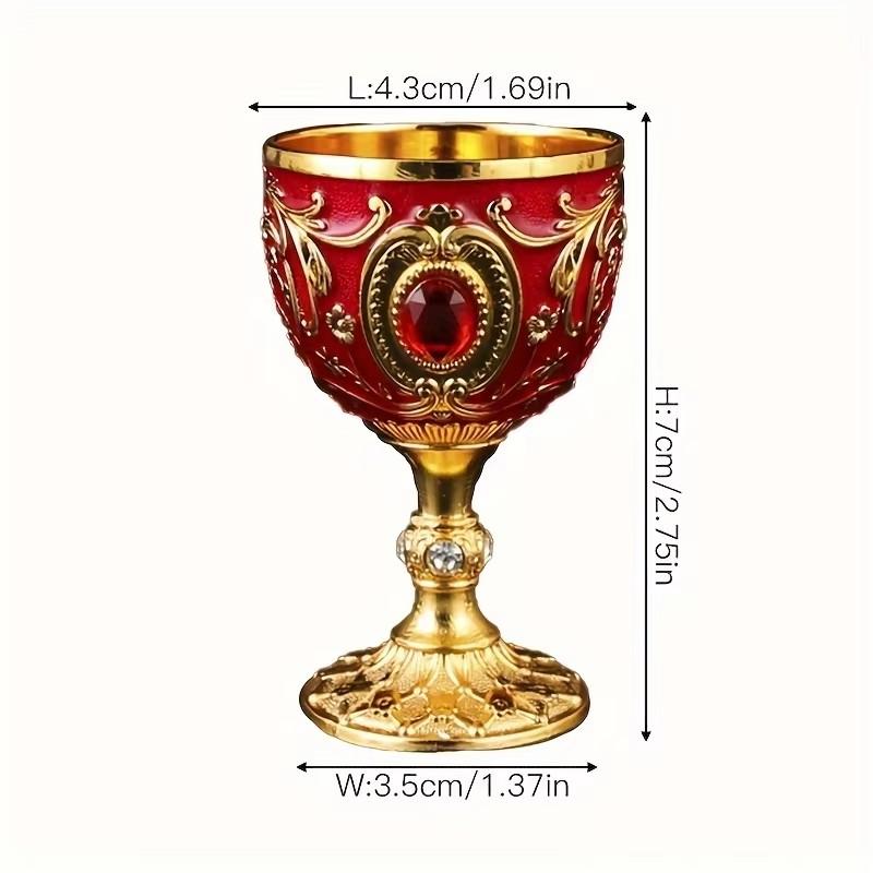 1pc Timeless Embossed Metal Chalice Goblet Vintage Wine Champagne Liqueur Cup Perfect for Bars Restaurants Home Decor