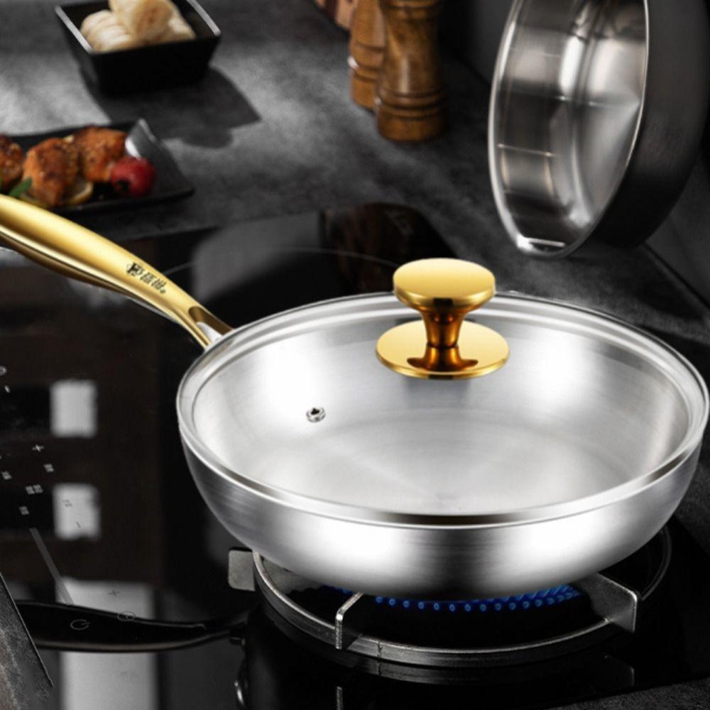 Universal Uncoated Frying Pan Non-stick Steak Skillets Household Cooking Pot  Stove