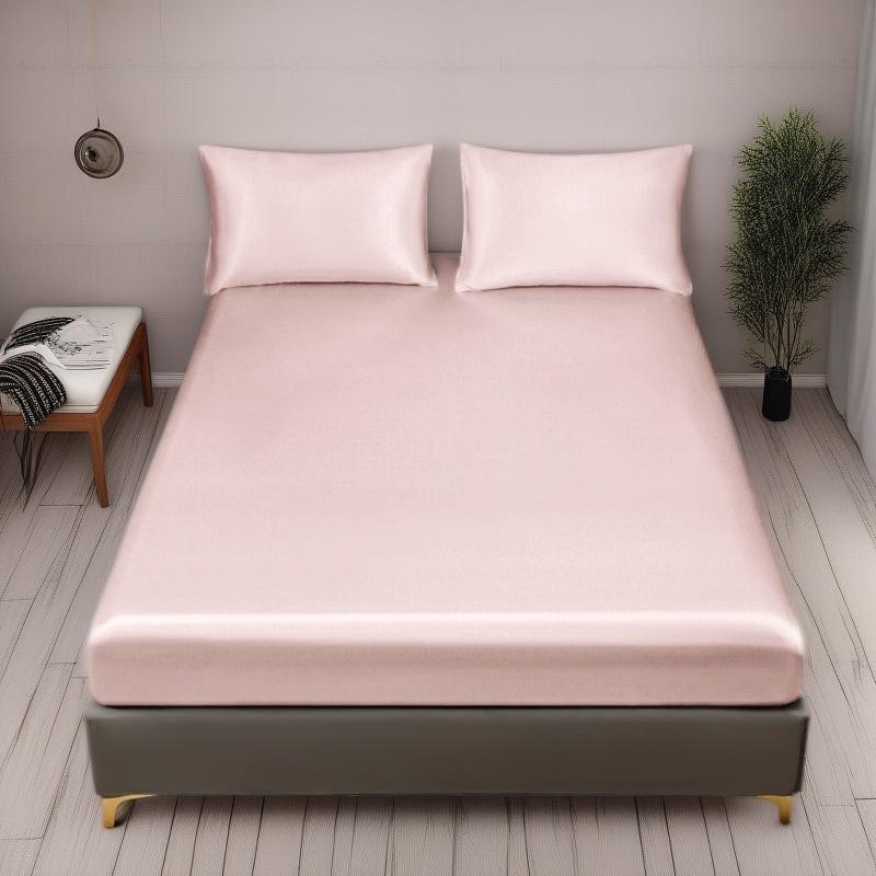 Custom Satin Washed Silk Fitted Bed Sheet & Pillowcase Set