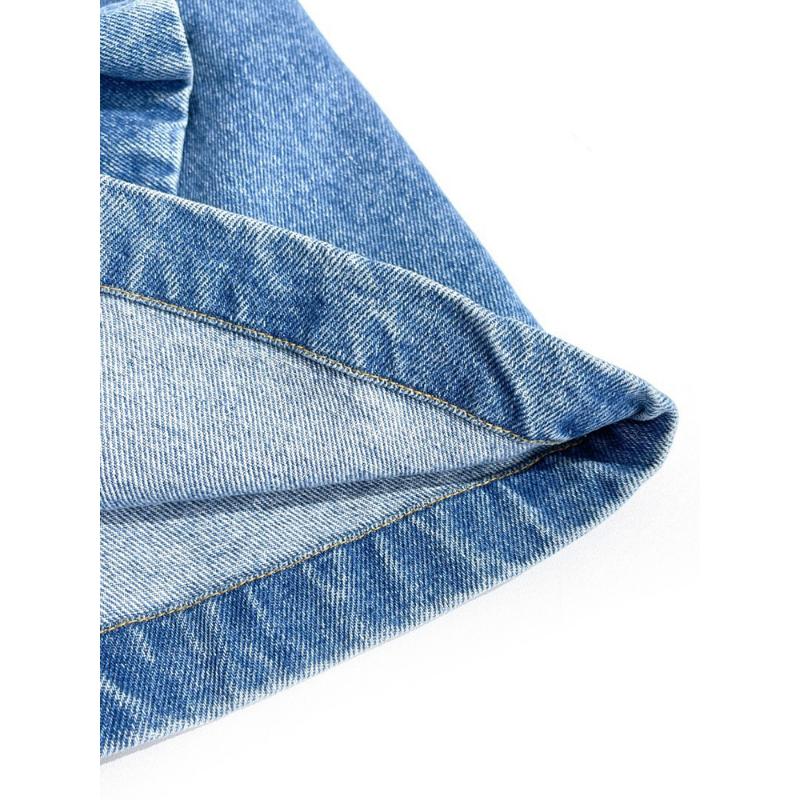 Módní dámská sukně Vysoký pas Trojrozměrný květ růže Asymetrické modré džínové krátké sukně léto Novinka