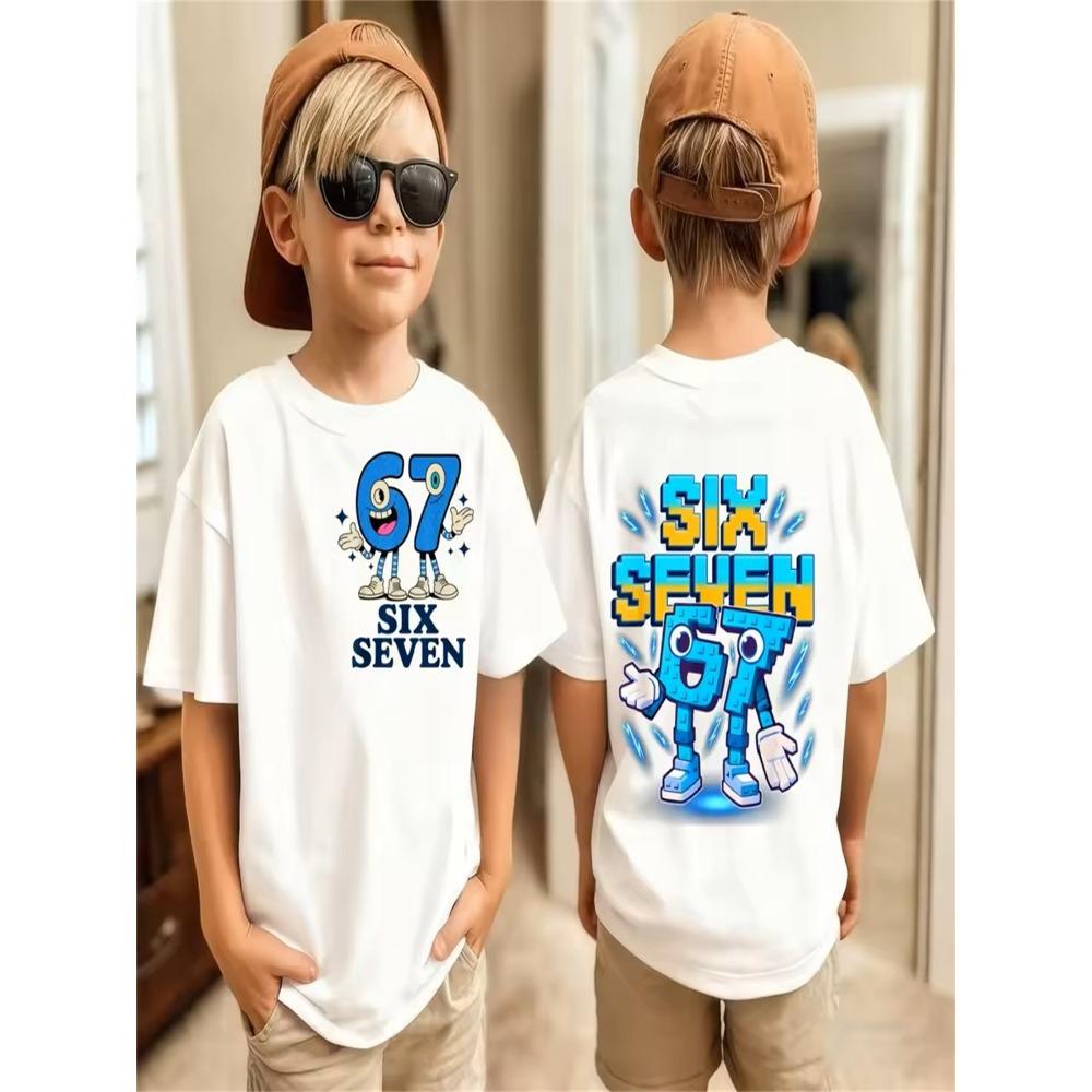 Summer 67 Meme T-Shirt for Men's Funny Digital Print Short Sleeve Tee Loose Comfortable Tops Streetwear Fashion Women Clothes