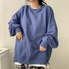 Women's Casual Two-in-One Sweatshirt, Loose Korean Style Solid Color Fleece Top, All-Match Spring Autumn Outerwear
