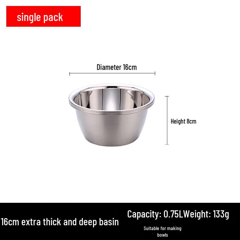 Thickened Stainless Steel Deep Serving Basin