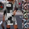 JPNTKY Fashion Autumn Winter Long Sleeve O-Neck Casual Dresses