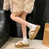 Fashion Wool Slippers Women Autumn and Winter Wear Extra Thick Platform Heightened Slippers