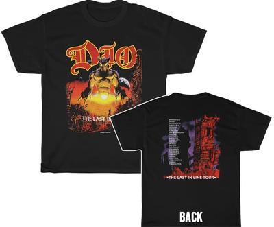 T-shirt de tournée Dio 1984 Last In Line Double face