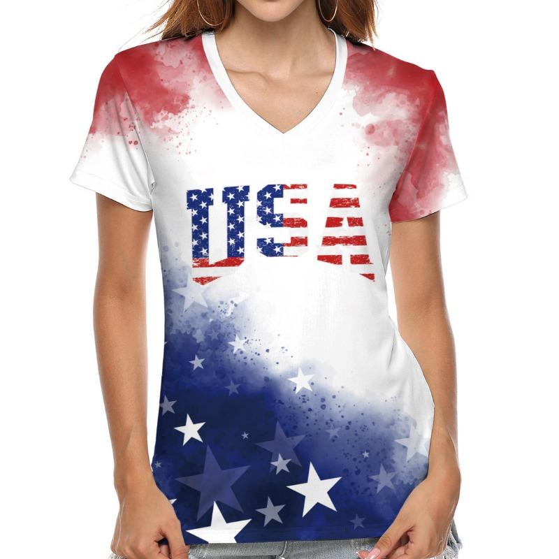 Summer Women's T-Shirt Pink Ribbon Print V-Neck T-Shirt 3d Print Casual Clothing Short Sleeve Female Design Oversized T-Shirt