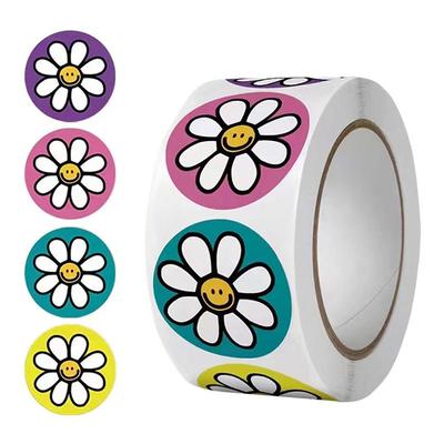 500pcs Cute Cartoon Flower Stickers 1inch Reward Sticker Round Flower Seal Labels for Journal Handmade Gift Packaging Decor Kids