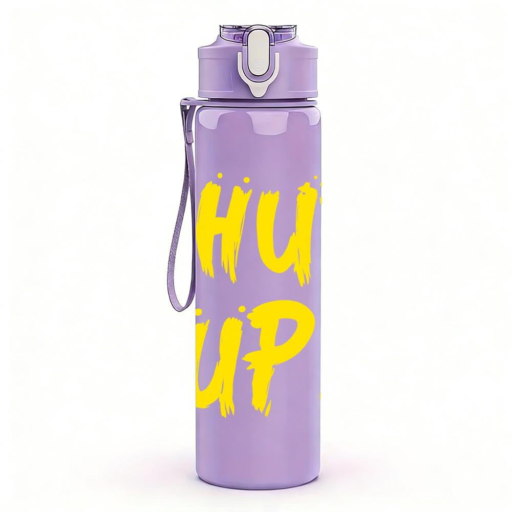 1PC Shut Up Bright Yellow Letter 750ml Color Plastic Sports Water Bottle Leakproof Flip Straw Lid Suitable for Sports Office Home Use