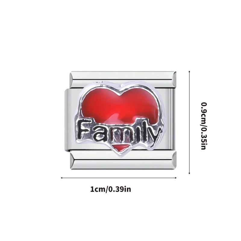 Stylish Heart Letter Bracelet Modular Elements In Stainless Steel Designed For Fashion Enthusiasts And DIY Lovers