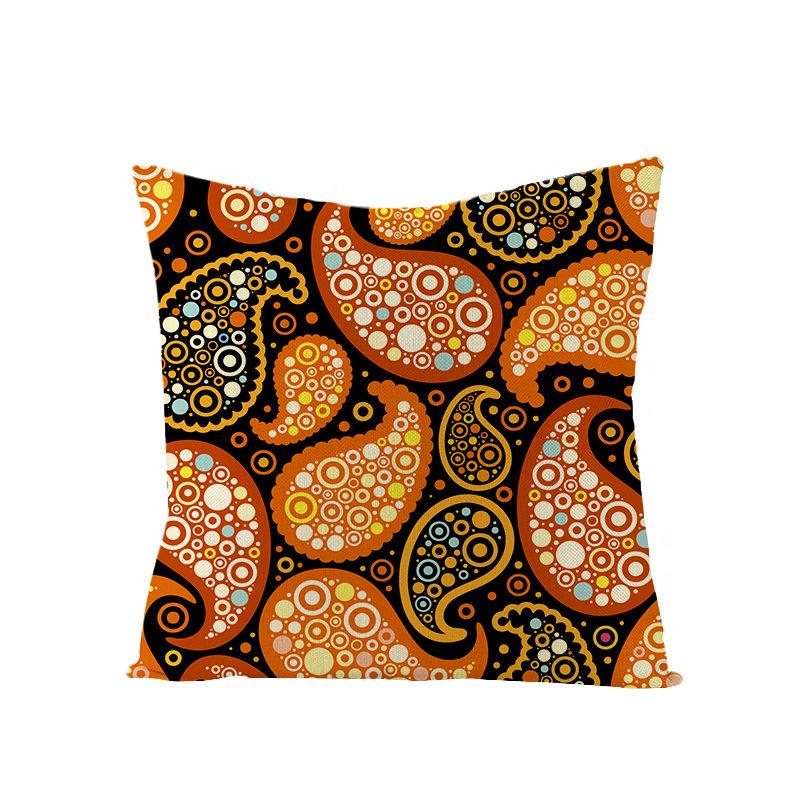 New Bohemian Style Cashew Flower Ethnic Style Linen Pillow Cover Car Cushion Pillow Cover