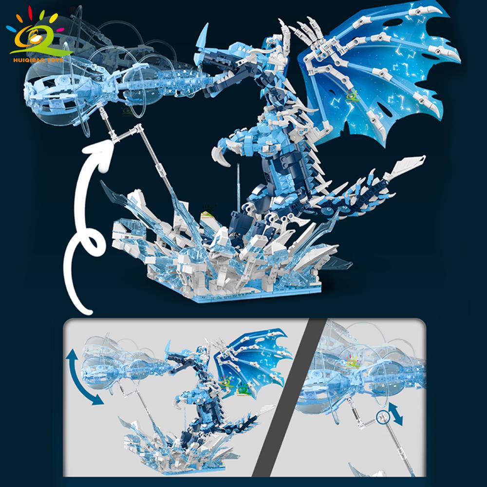Non-Toxic Moc Ice Frie Dragon Model Building Block Bricks Assembly Construction Toy For Children Kid Diy Game Home Desk Decor