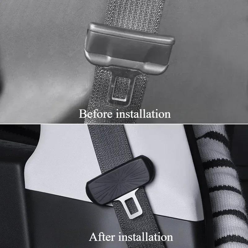 For Tesla Model 3/Y Juniper 2025 Seatbelt Buckle Protective Cover Silicone Collision Avoidance Car Safety Belt Clip Accessories