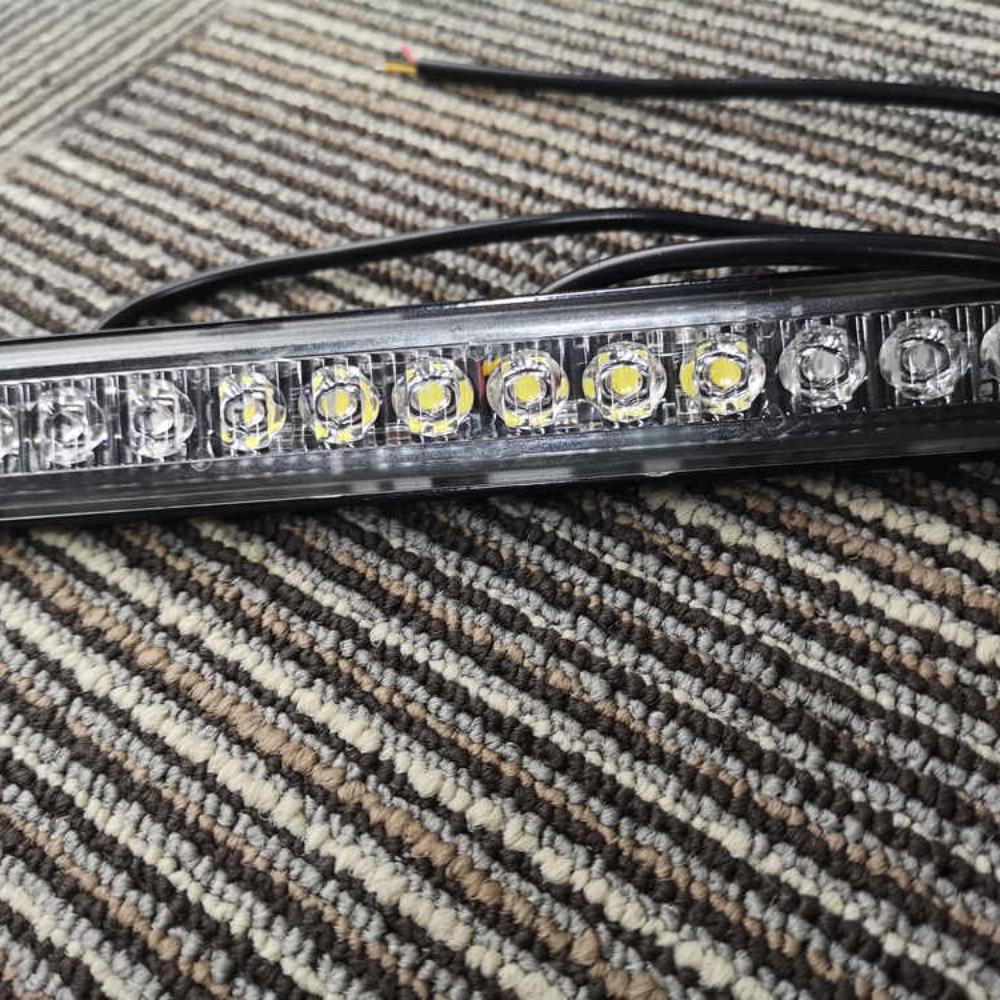 12LED Amber/White Car Truck Emergency Warning Hazard Flashing Strobe Light Bar Auto 12-24V Emergency Flashing Side Marker Light