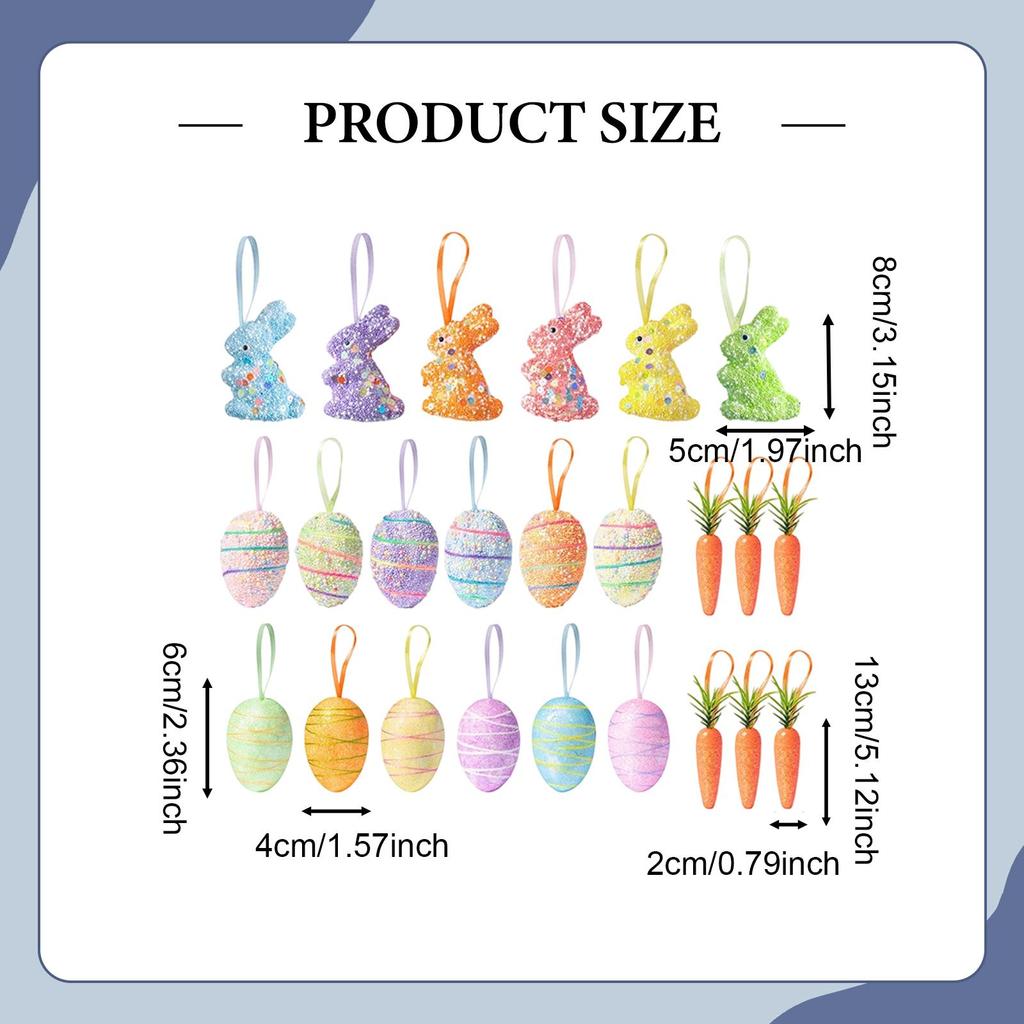Oster Hängeornamente Osterdekorationen mit Band-Schlaufe Korb-Dekor Wiederverwendbare Hänge-Dekoration Anhänger für Tür Festival