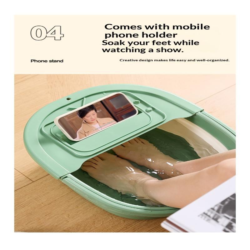Collapsible Foot Bath Tub TEP Leakproof Durable Foot Soaking Basin for Home Spa Travel Post Work Relaxation