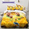 Lenjerie de pat cu model Neymar Jr, Set cu cuvertură, Husă de cuvertură, Față de pernă, Cadou de casă, Cadou de ziua de naștere(1 * husă de pilotă + 2 * fețe de pernă, fără miez)