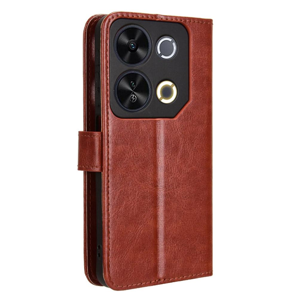For itel P65 P671L Case Crazy Horse Texture PU Leather Phone Wallet Cover