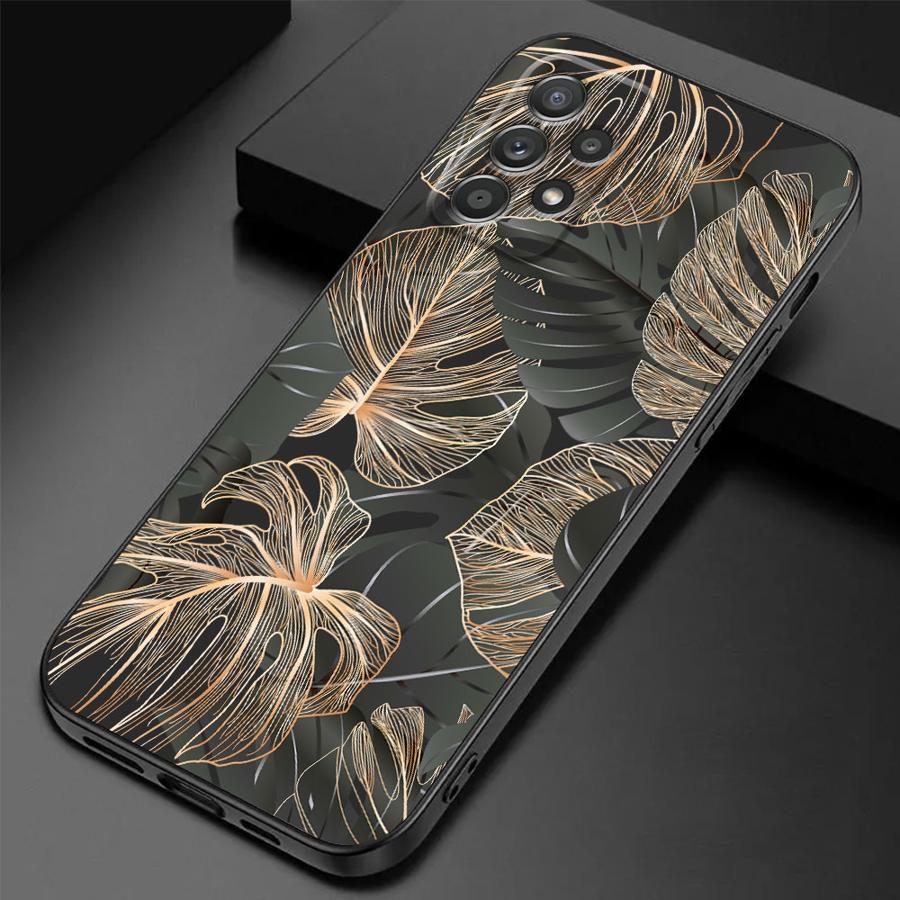 

Flower Marble Phone Case for Samsung Galaxy A71 A50 A21s A54 A41 A52s A51 A31 A53 A73 A55 A70 A16 A72 Black Cover Galaxy A51 4G