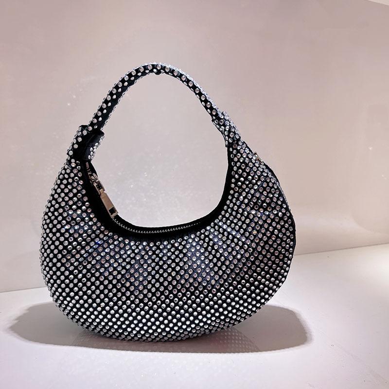 2025 Big Oversized Hobo Handbag Crystal Rhinestone Handbag Purse Women Bridal Bag