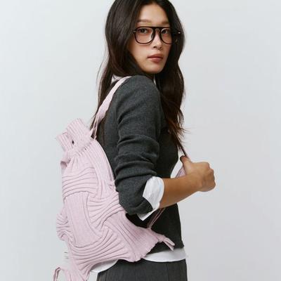 Glitter Pale Pink New Bow Backpack