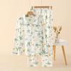 Spring and Autumn Pure Cotton Pajamas Women's Long-sleeved Double-layer Cotton Yarn Japanese Sweet, Small, Fresh and Loose Spring Loungewear Two Piece