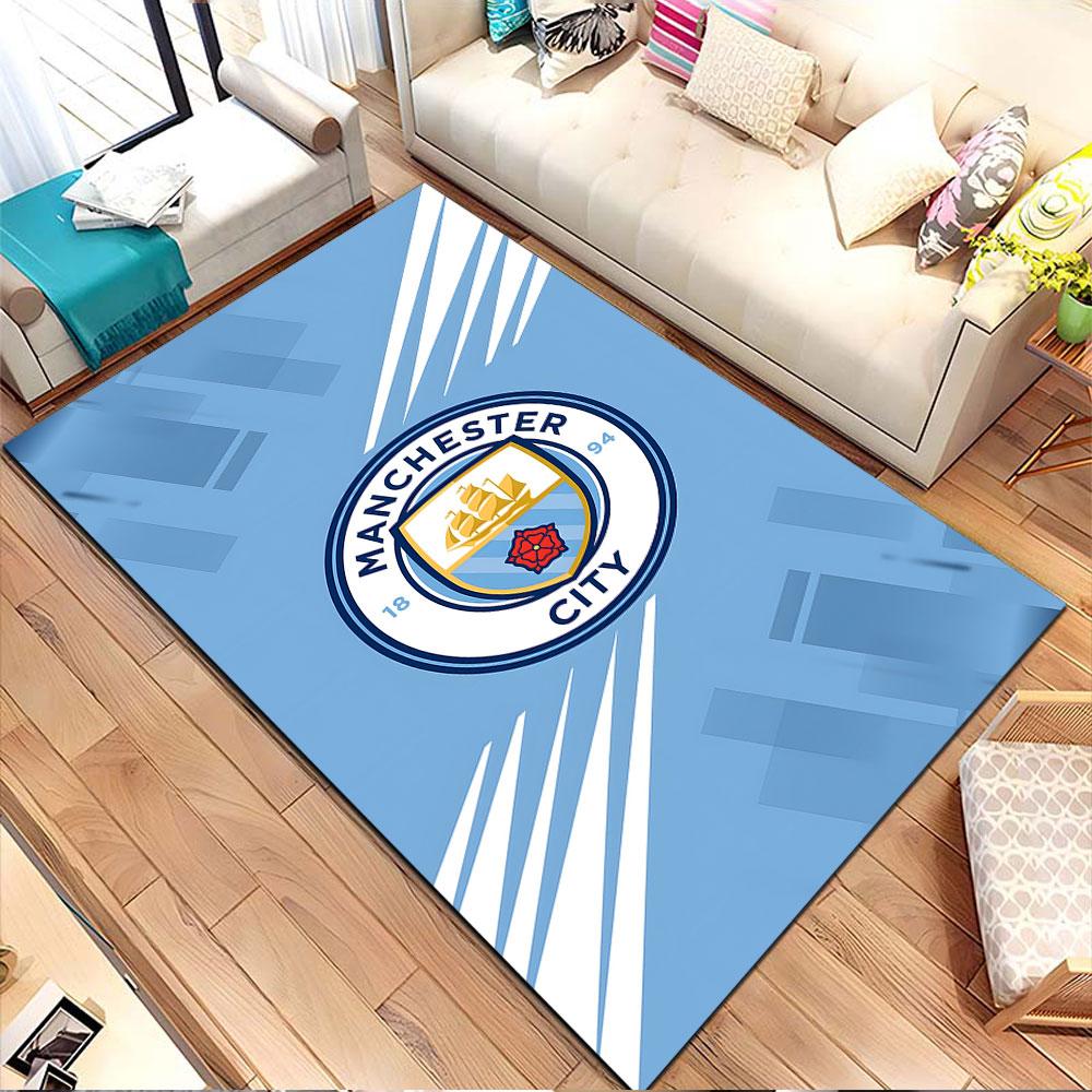 Manchester City FC Logo Rug Patterned carpet, non slip mat suitable for living room and bedroom sofas