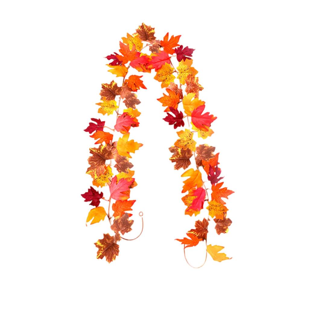 Artificial Maple Leaf Wreath Colorful Leaf Autumns Decoration