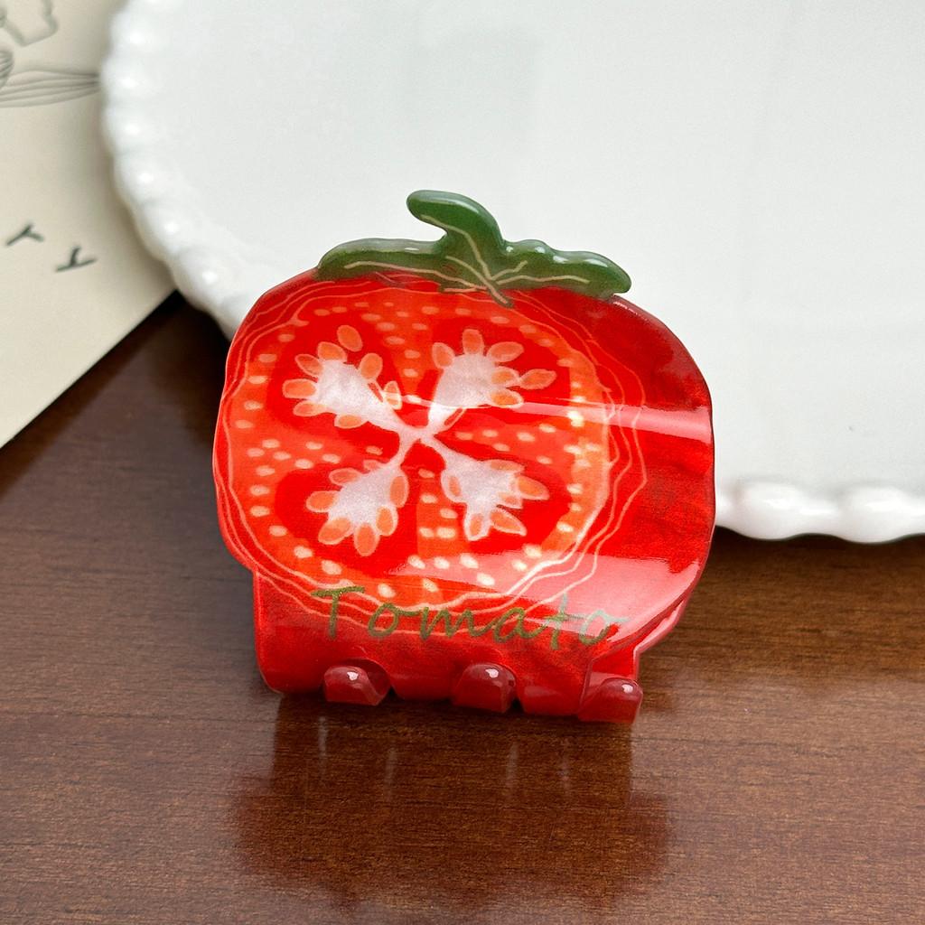 

Motif Whimsical Fruit Hair Claw Accessories For Women In Acrylic Strawberry And Citrus Designs Perfect For Occasion Any Tomato 5.2cm