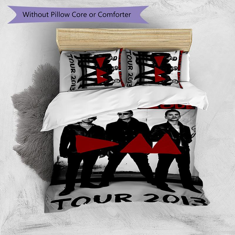 3pcs Depeches Band Mode pattern bedding set duvet cover set includes duvet cover &pillowcases, perfect all season bedroom decoration & gift