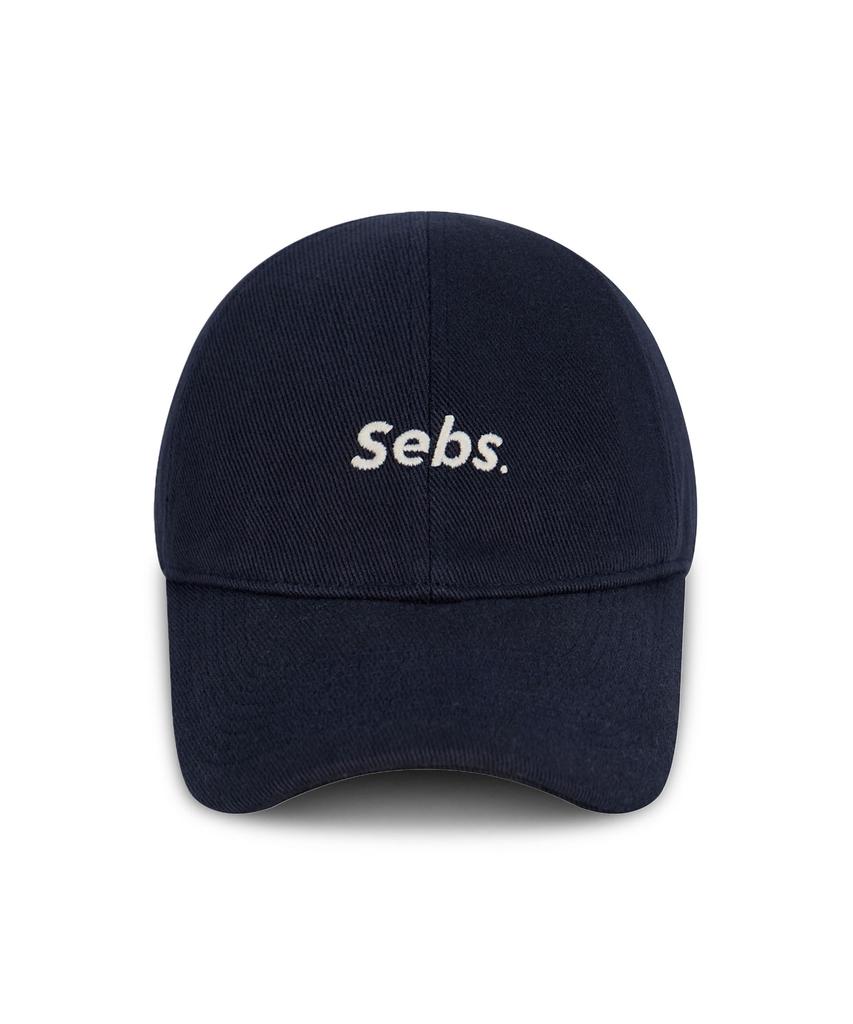 Sebseu Small Logo Twill Brown Ball Cap - Navy