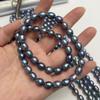 1String, Black Natural Freshwater Pearls, Handmade Rice Pearl Beads for Jewelry Making DIY Necklaces, Bracelets Crafts (Beads 8-9mm, Length 36cm)