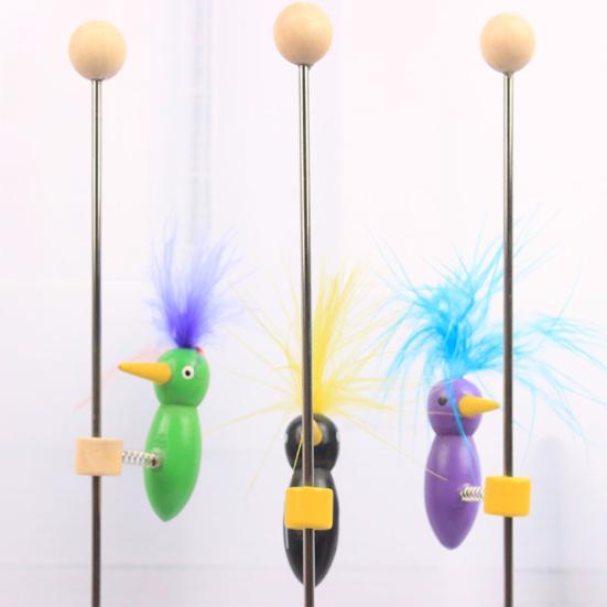 1 Set Woodpecker Toy with Wooden Base Top Ball Toddlers Cute Early Education Fun Woodpecker Figurine Kids DIY Science Experiment Toy
