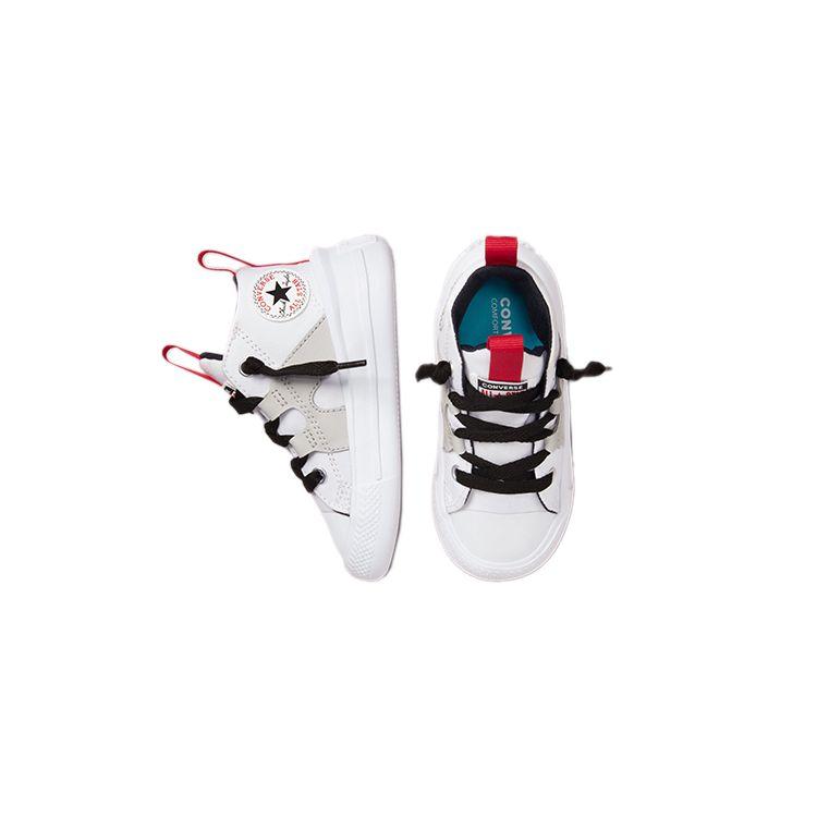 Converse Chuck Taylor All Star Ultra Easy-On Mid TD Branco Vermelho Universitário Ténis de Bebé Preto 772790C